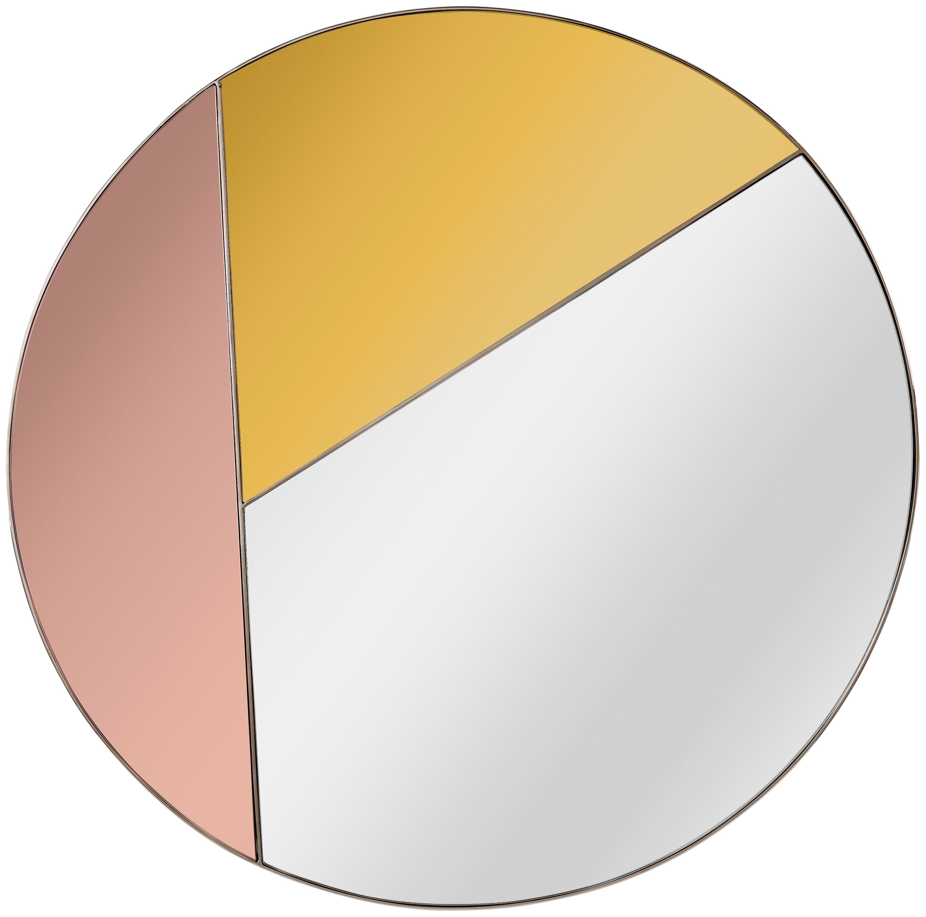 Jessie Harmonious Mirror with Pastel Pink Stainless Steel Outer Frame