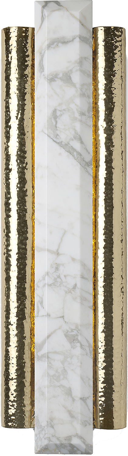 Chic Metallic Gold Brass Wall Mounted Light with White Marble Shade

