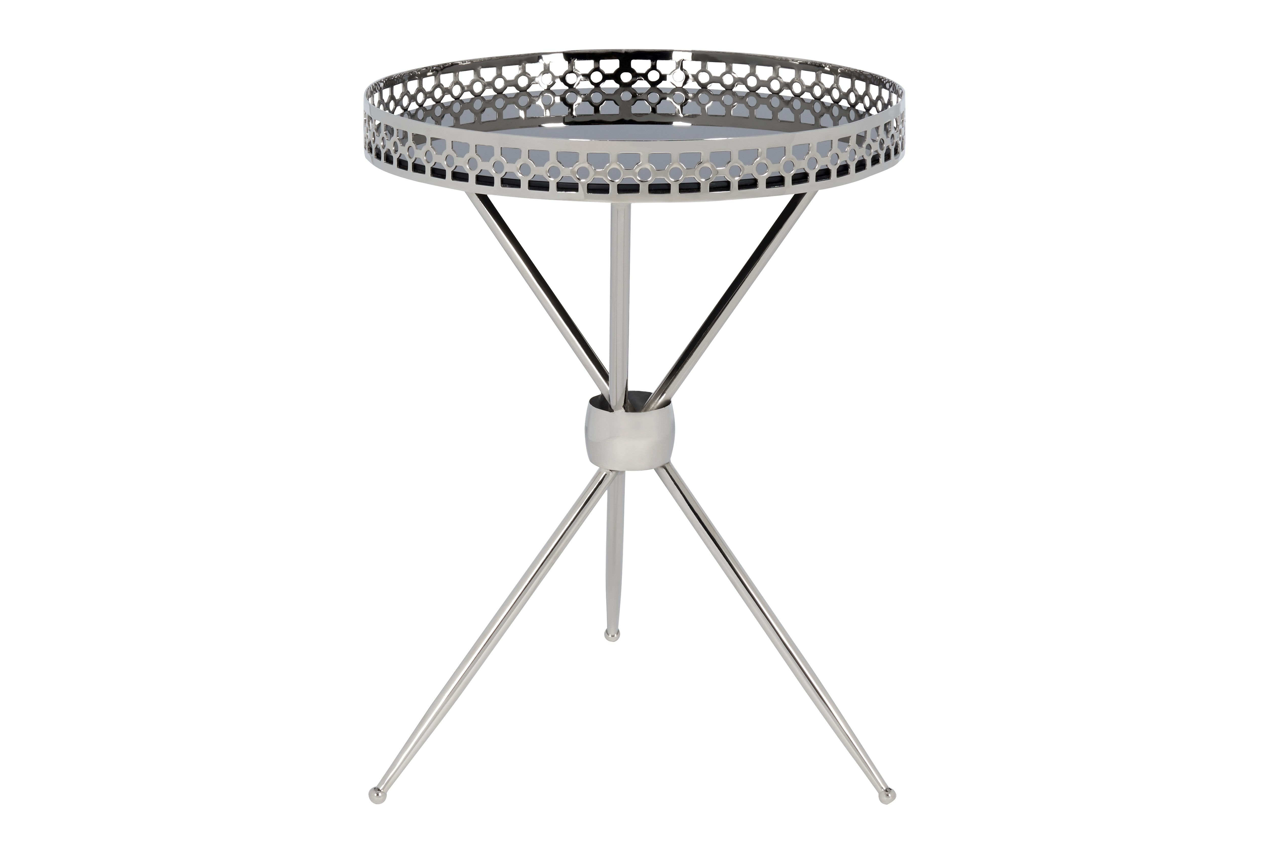 Satin finish Black Mirror Tray with Silver Nickel Support Frame