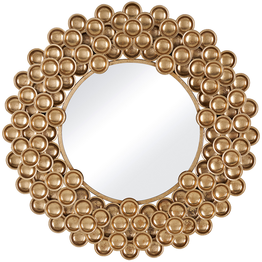 Glossy Freeform Mirror with Gold Stainless Steel Outer Frame