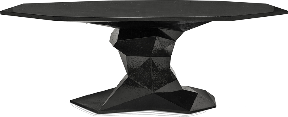 BONSAI Contemporary Freeform Black Mahogany Dining Table
