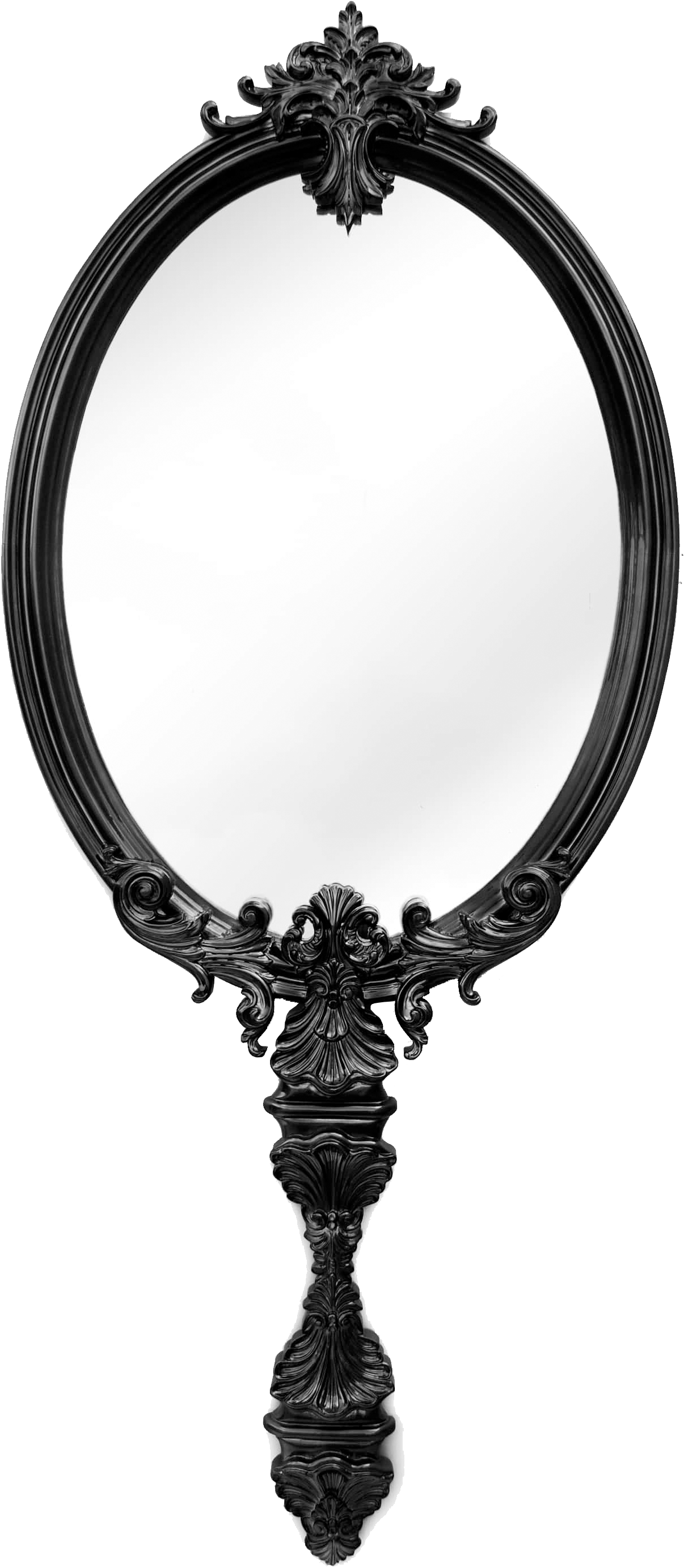 MARIE Quirky Embellished Mirror with Black Mahogany Outer Frame