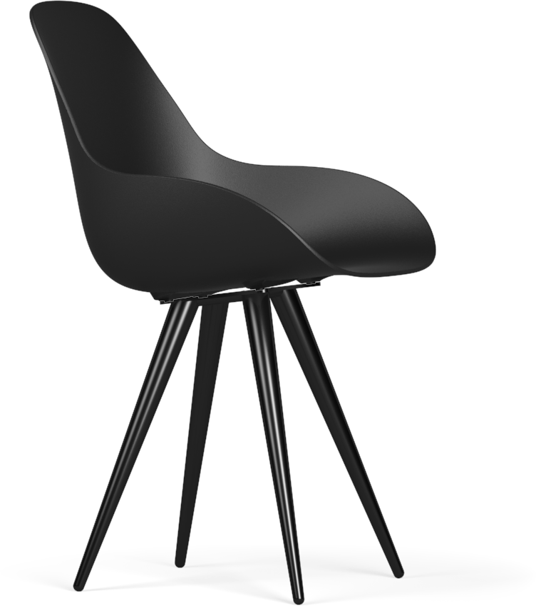 Minimalist Black Polypropylene Chair with Chrome Legs 