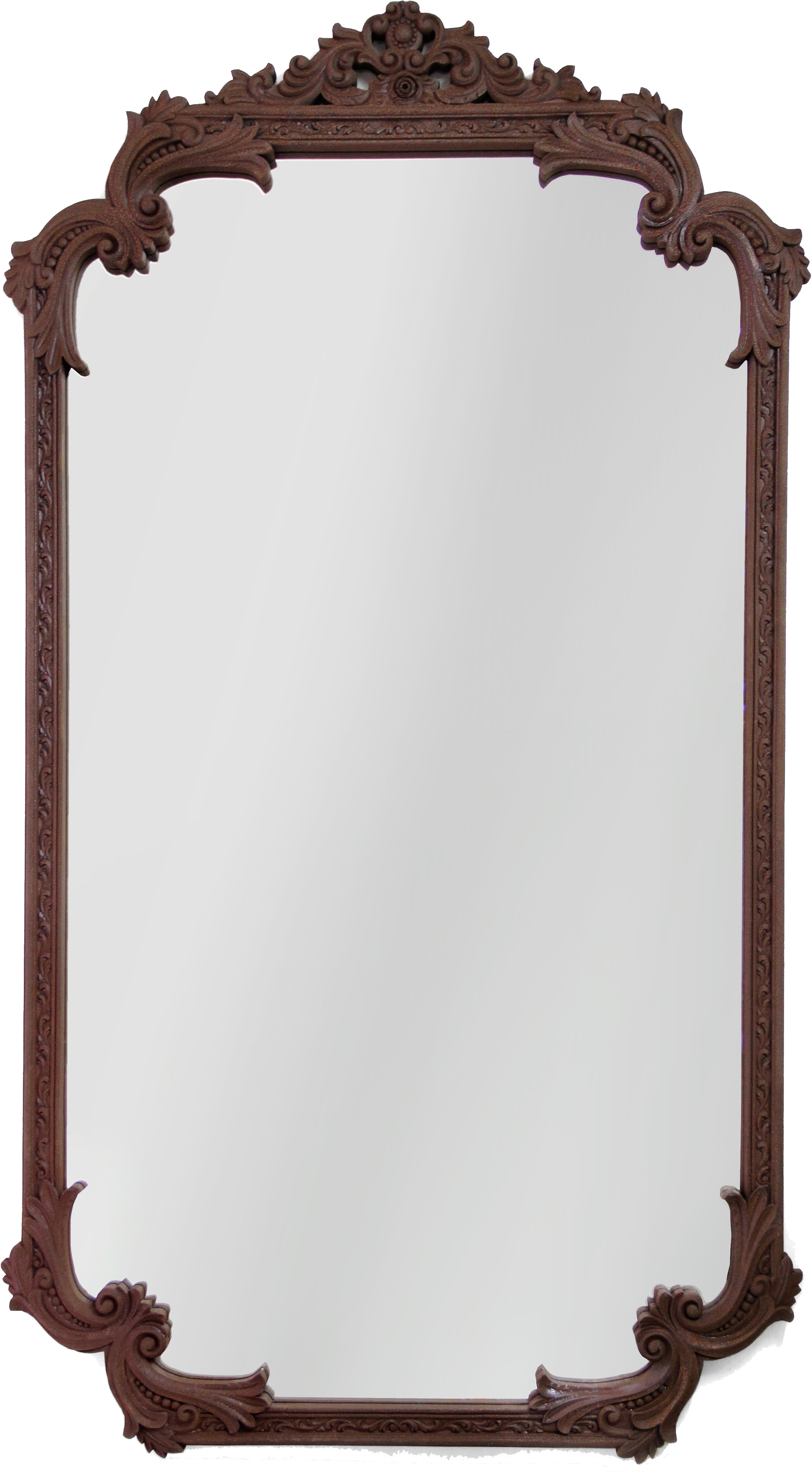 LOUIS vintage Embellished Mirror with Royal Brown Mahogany Outer Frame