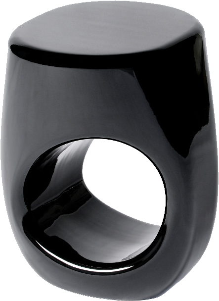 EROSION Extravagant Freeform Black Fibre Cement Stool 