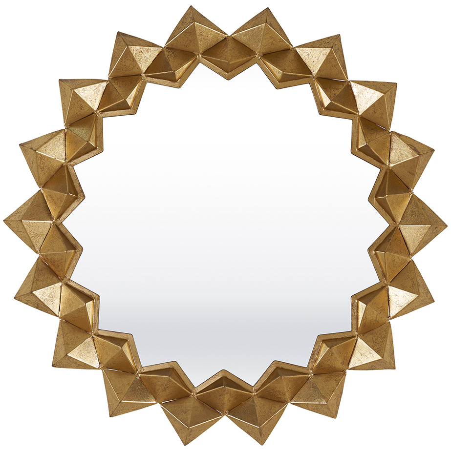 HANNAH designer minimalist sunburst Mirror with Gold Gold Leaf
