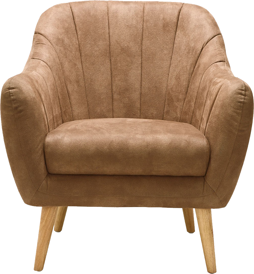 Lagoon Collections Baxter Upholstered Armchair In Dark Brown Suede With Rubberwood Legs Moodmaestro