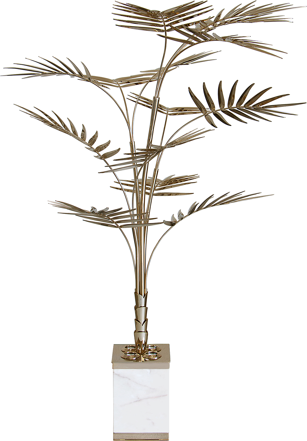 IVETE Elegant Decorative Sculpture with Head in Gold Metal and Body in White Marble